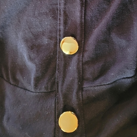 CABLE AND GAUGE Top, Waist Tie, Detailed Gold Tone Button, Size XL - Picture 6 of 10